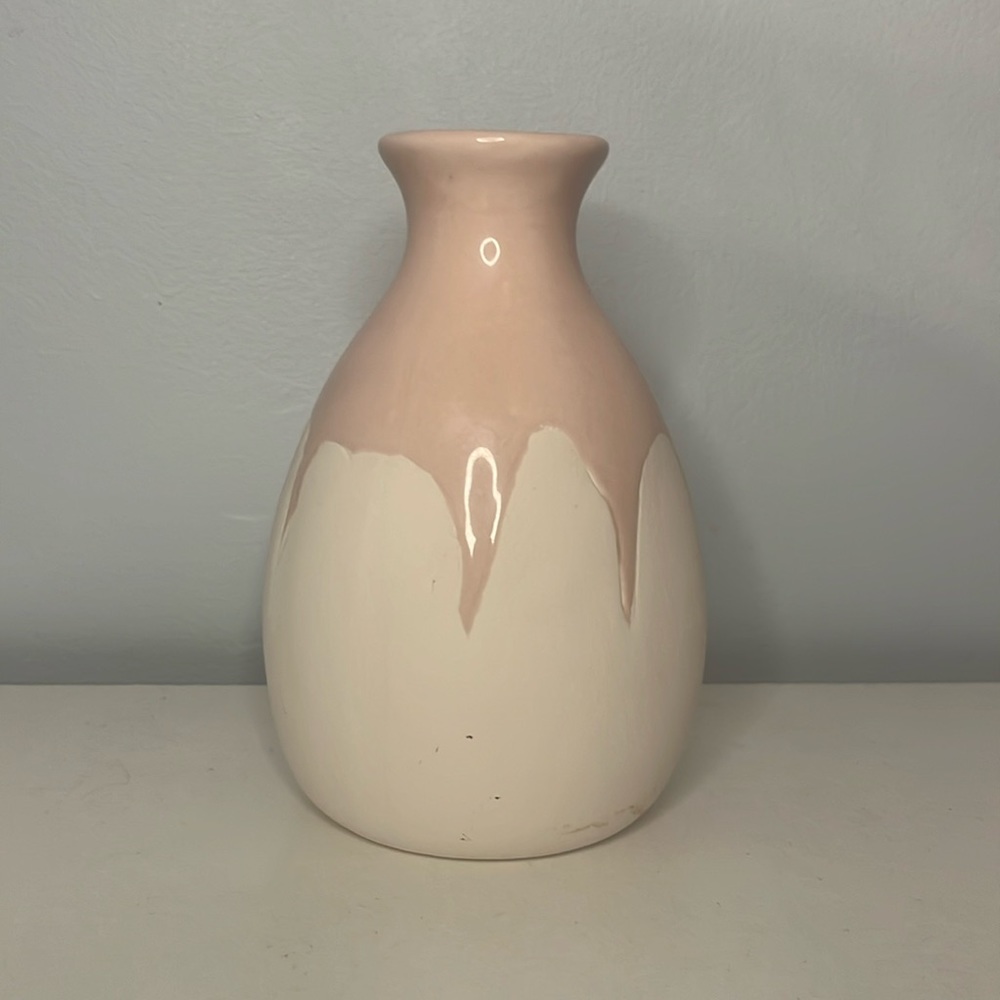 Isaac Mizrahi Pink and White Vase